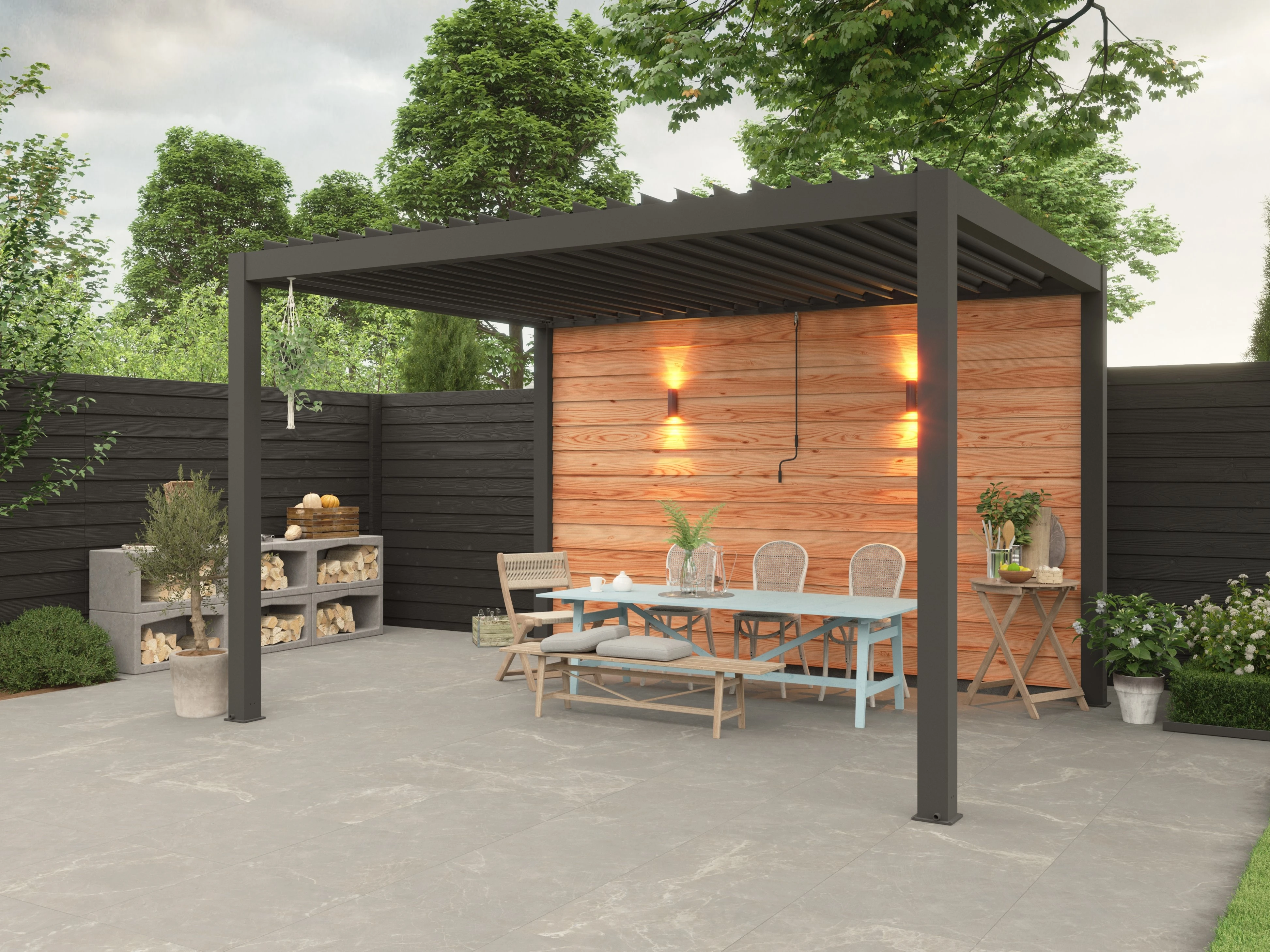 Aluminium Pergola Premium met Lamellen 400 x 300 cm - Afbeelding 6